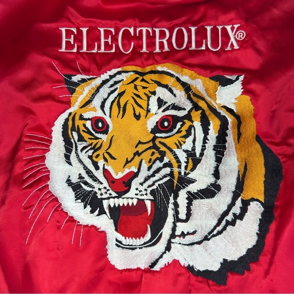 Vintage 80s Satin Bomber Jacket | Tiger Electrolux M - Picture 6 of 10